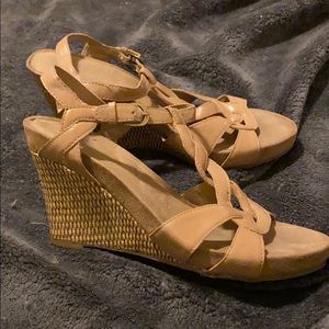 A2 Plush Nude Wedge Sandals